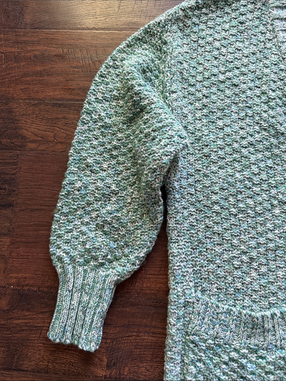 Steve Madden Mint Green Chunky Knit Button-Front Cardigan - Picture 4 of 7